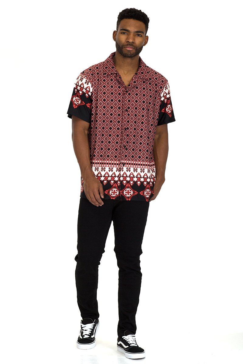 TRIBAL BUTTON DOWN SHIRT