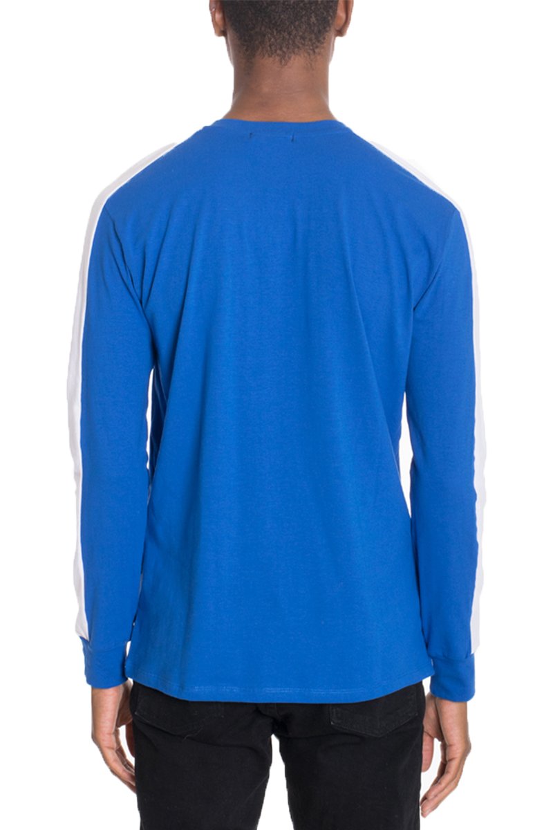 SIDE STRIPE LONG SLEEVE- BLUE