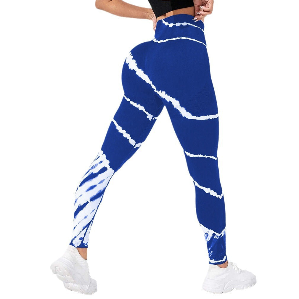 Tie-dye Stripes Seamless Yoga Pants Hip Lifting Sport