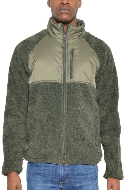 SHERPA CUT OUT FLEECE JACKET