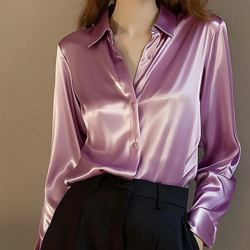 Summer Trend Fashion Women's Casual Elegant Satin Long Sleeved