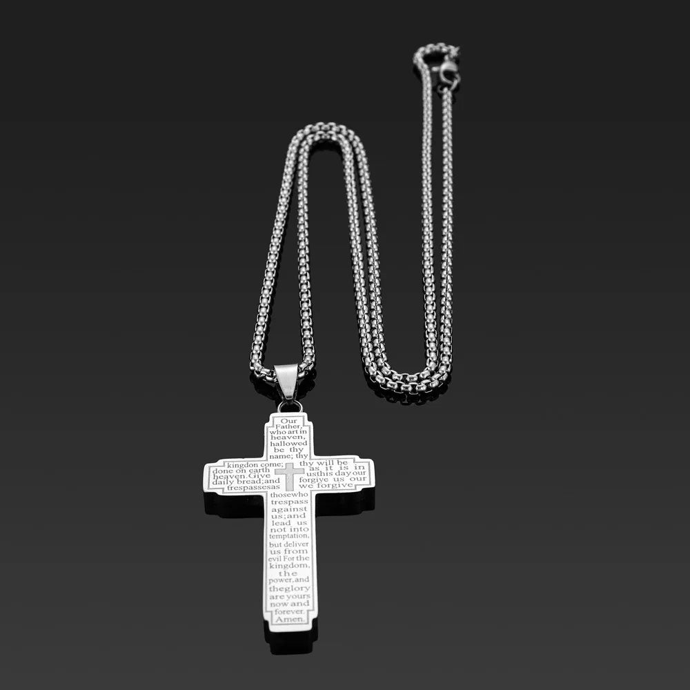 TrendMen Hiphop Rock Crucifix Cross Stainless Steel Pendant Necklaces