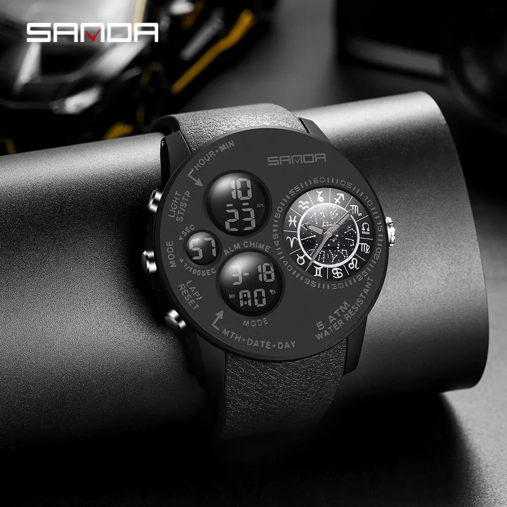 SANDA 2023 Fashion Outdoor Mens Watches Top Brand Military Sports