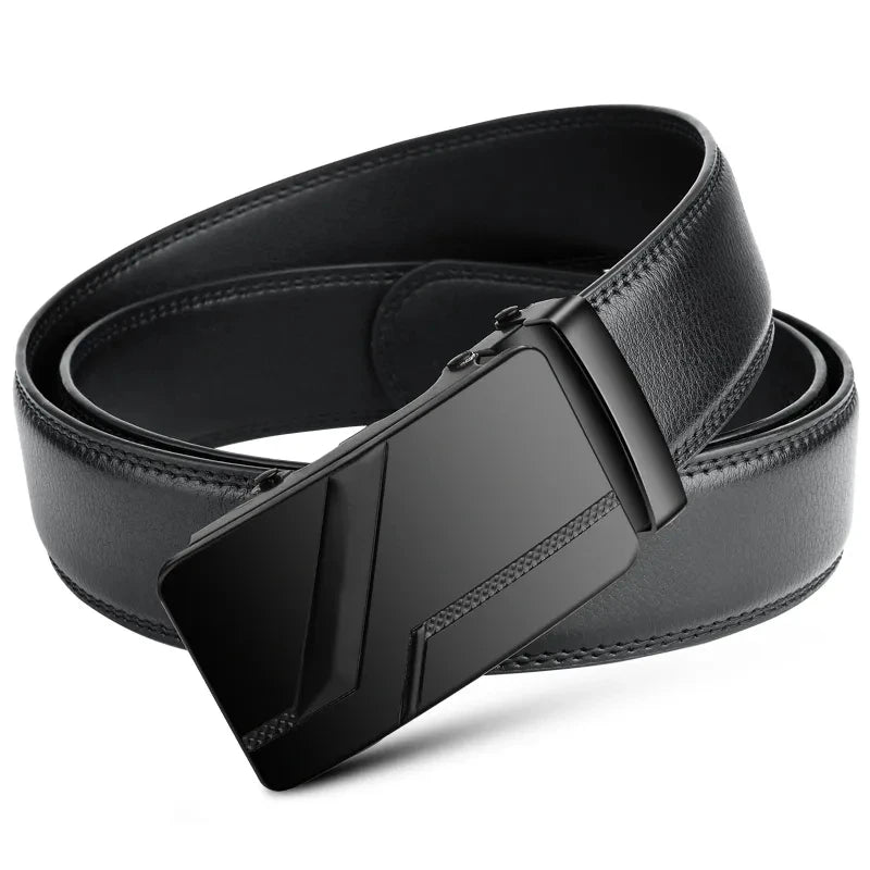 Men's High-Quality Belt 110cm 120cm 130cm Luxury Belt, Black Men's