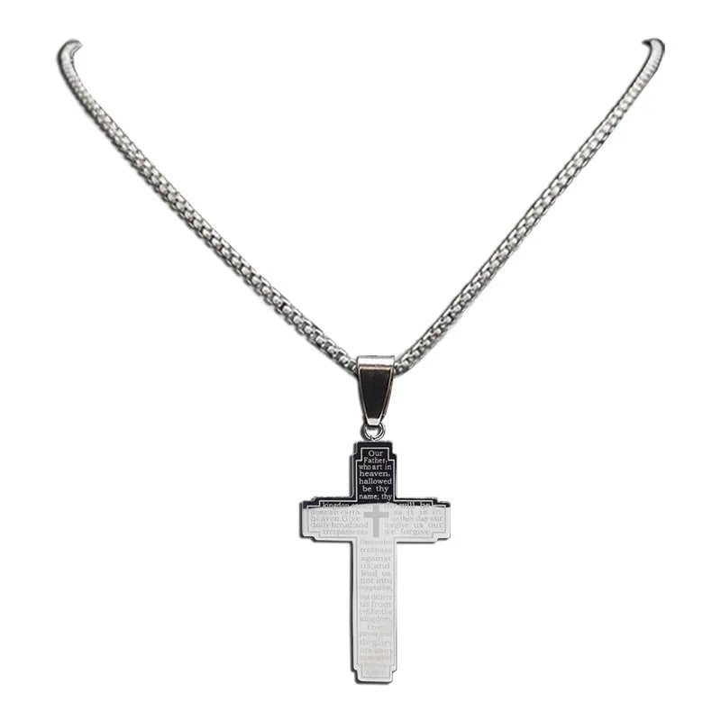 ZAKOL Trendy Cross Crucifix Bible Stainless Steel Necklaces For Women