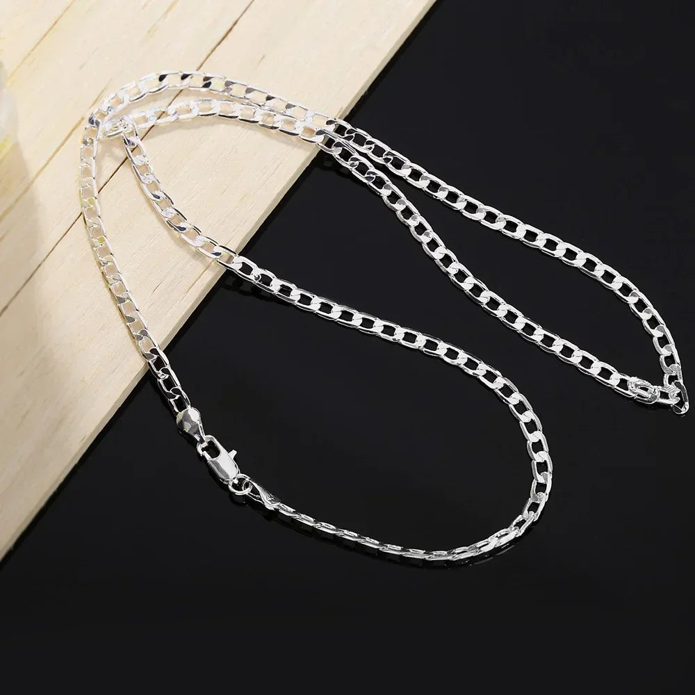 Wholesale Men's 925 Sterling Silver Necklace 2/4/6/8/10/12MM 40-75cm