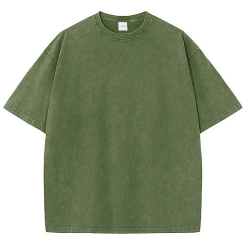 Summer Washed T shirt for Men Women Cotton Loose O-Neck Oversized Tee