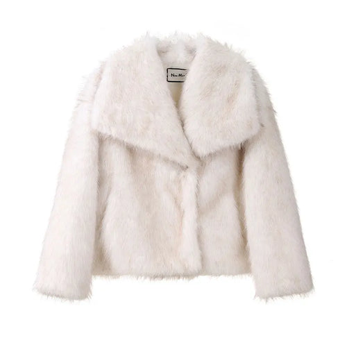 2024 Winter New Fashion Gradient Fluffy Fur Coat Women High Street