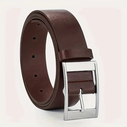 New Luxury Belt for Men PU Leather Belt Metal Pin Buckle High Quality