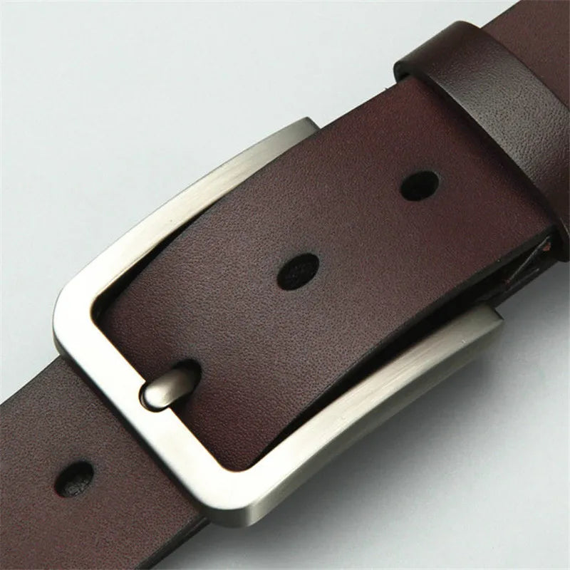 New Business Leisure Men's Alloy Square Pin Buckle Belts Male Famous