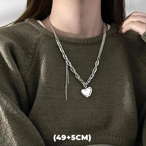 Hip Hop Zircon Star Double Layer Necklace For Men Women Trend Charm