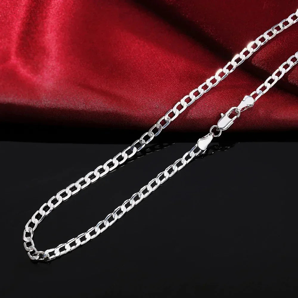 Wholesale Men's 925 Sterling Silver Necklace 2/4/6/8/10/12MM 40-75cm