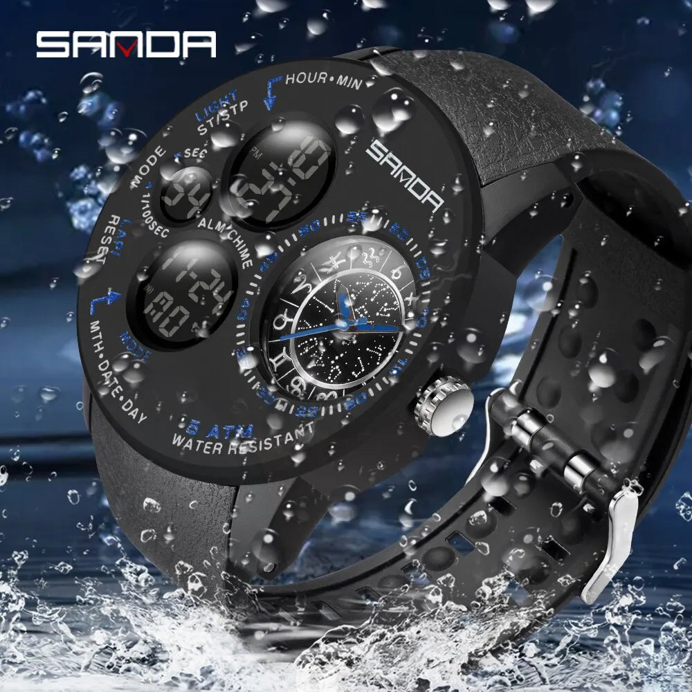 SANDA 2023 Fashion Outdoor Mens Watches Top Brand Military Sports