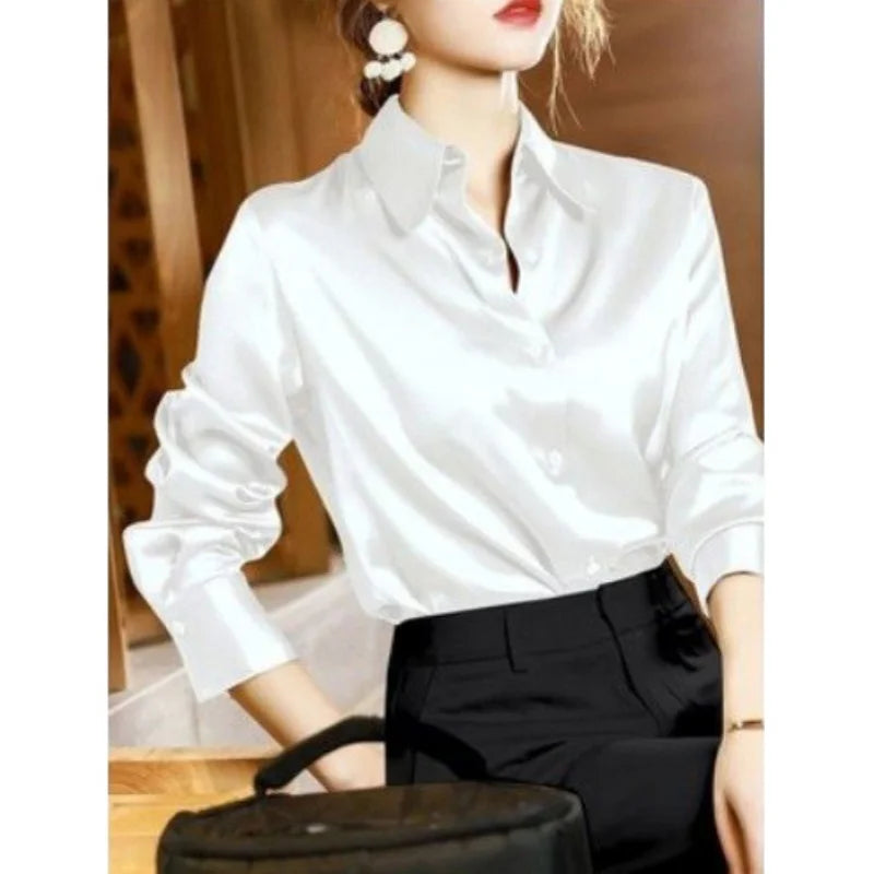 Summer Trend Fashion Women's Casual Elegant Satin Long Sleeved