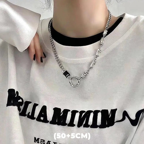 Hip Hop Zircon Star Double Layer Necklace For Men Women Trend Charm