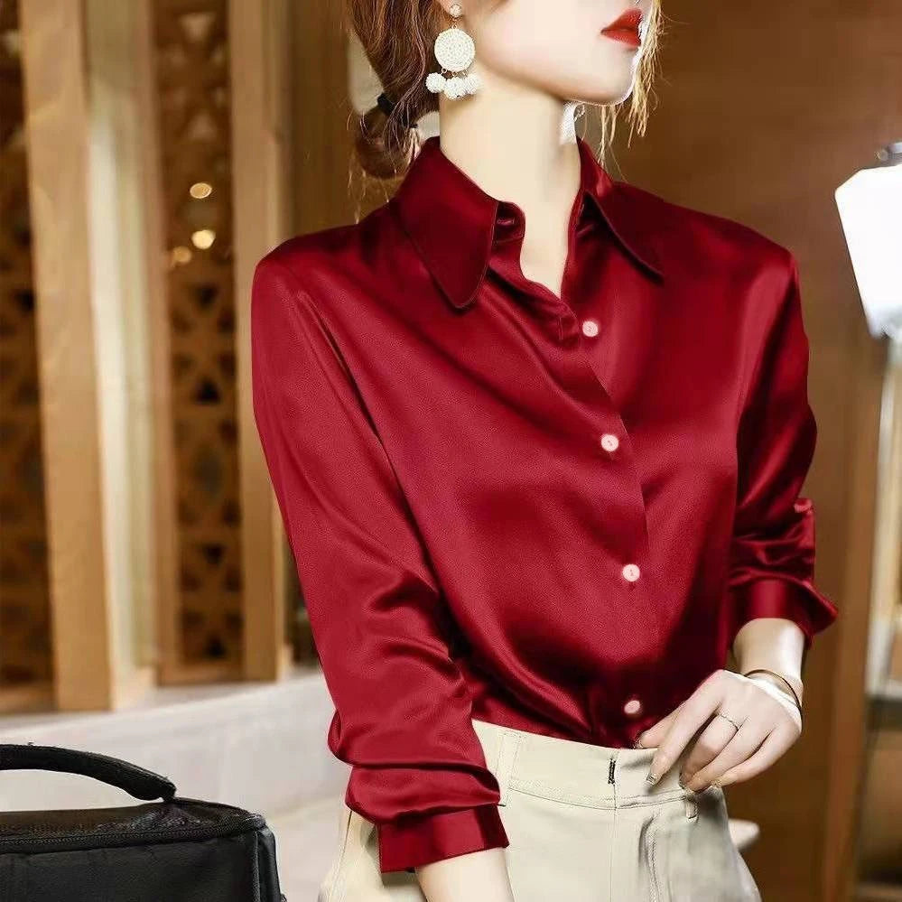 Summer Trend Fashion Women's Casual Elegant Satin Long Sleeved