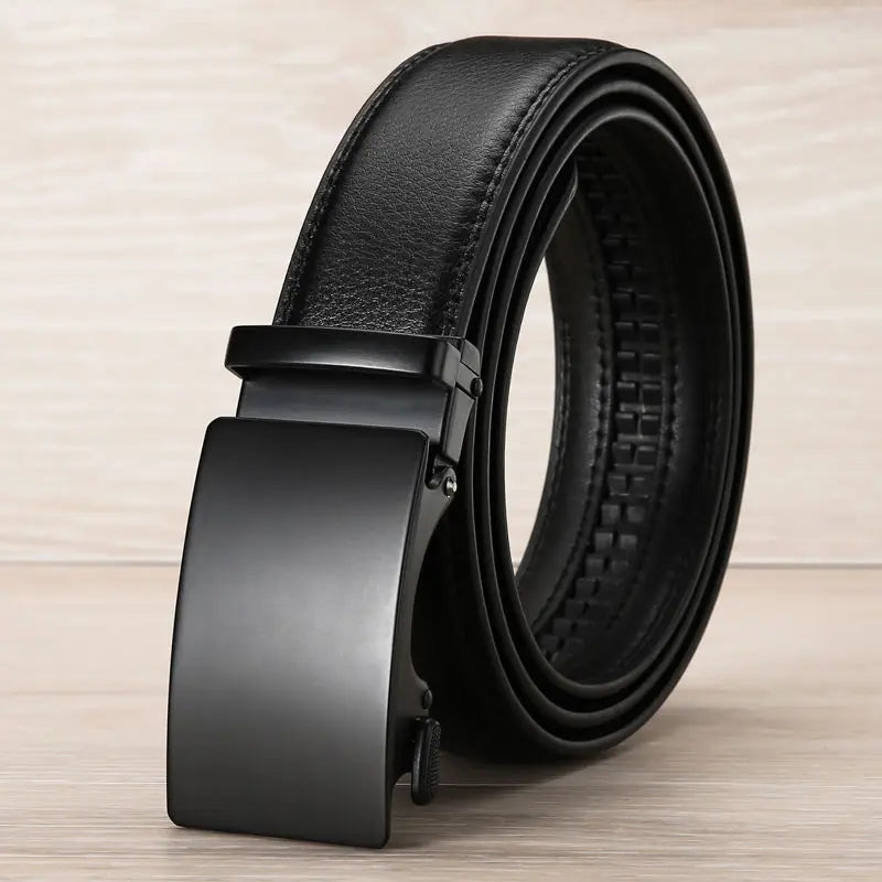 High Quality Business Belt Men PU Leather Waist Straps for Jeans Black