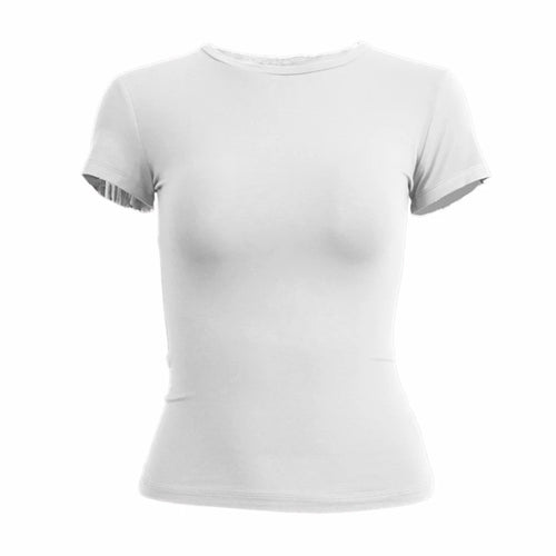 Woman Clothing Short Sleeve T-shirt Slim Fit Tops Female O-Neck