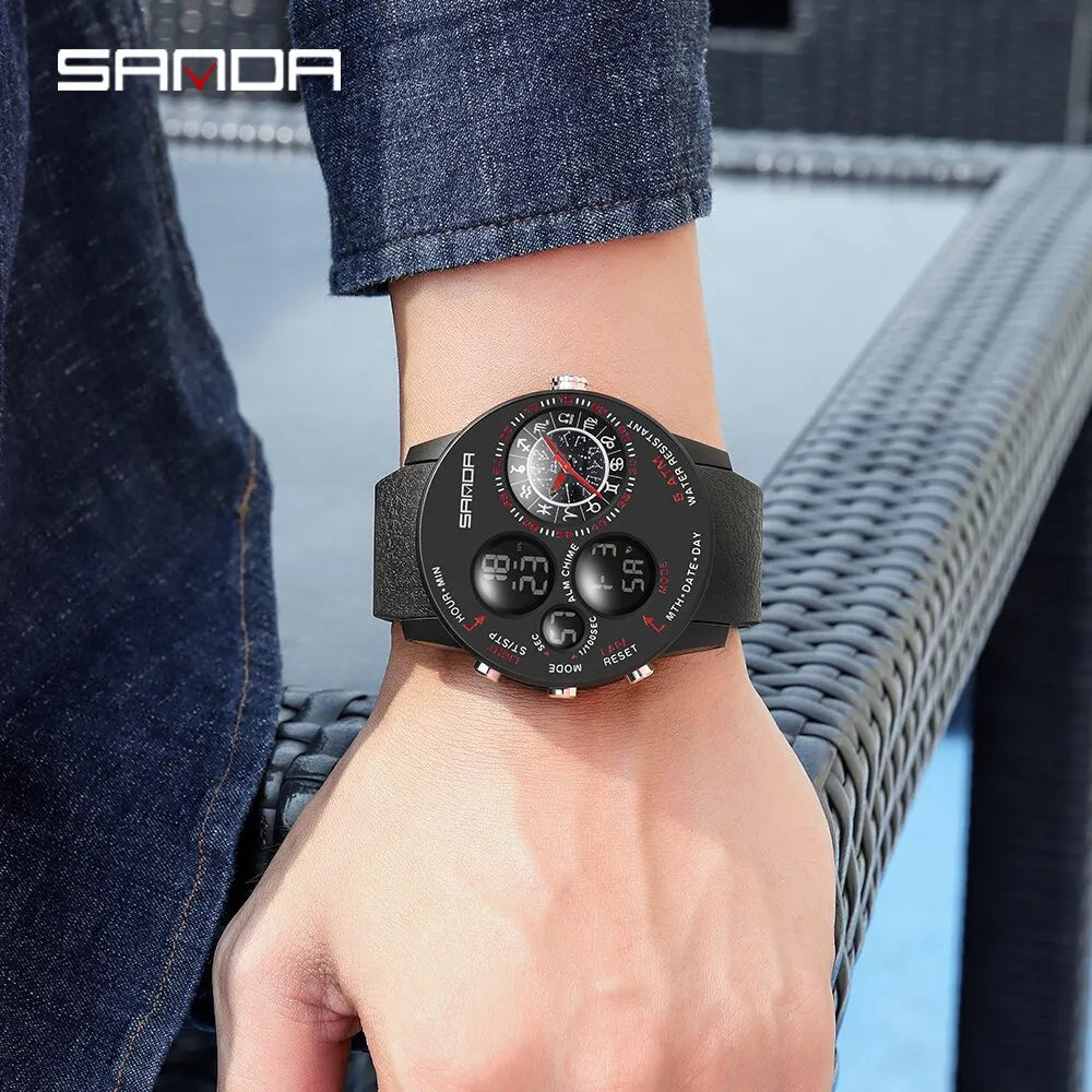 SANDA 2023 Fashion Outdoor Mens Watches Top Brand Military Sports