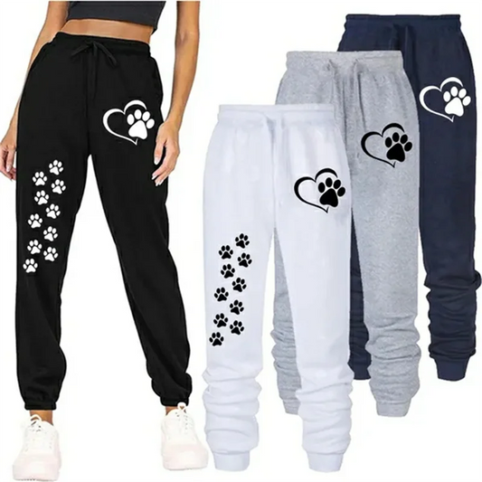 Women's Cat's Paw Printed Sweatpants High Quality Fitness Pants