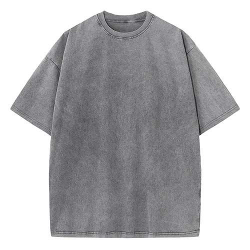 Summer Washed T shirt for Men Women Cotton Loose O-Neck Oversized Tee