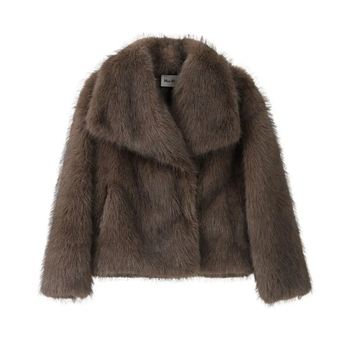 2024 Winter New Fashion Gradient Fluffy Fur Coat Women High Street