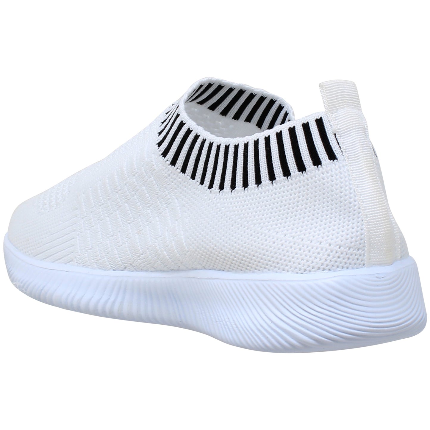 SOBEYO Women's Sneakers Running Shoes Striped Cuff White