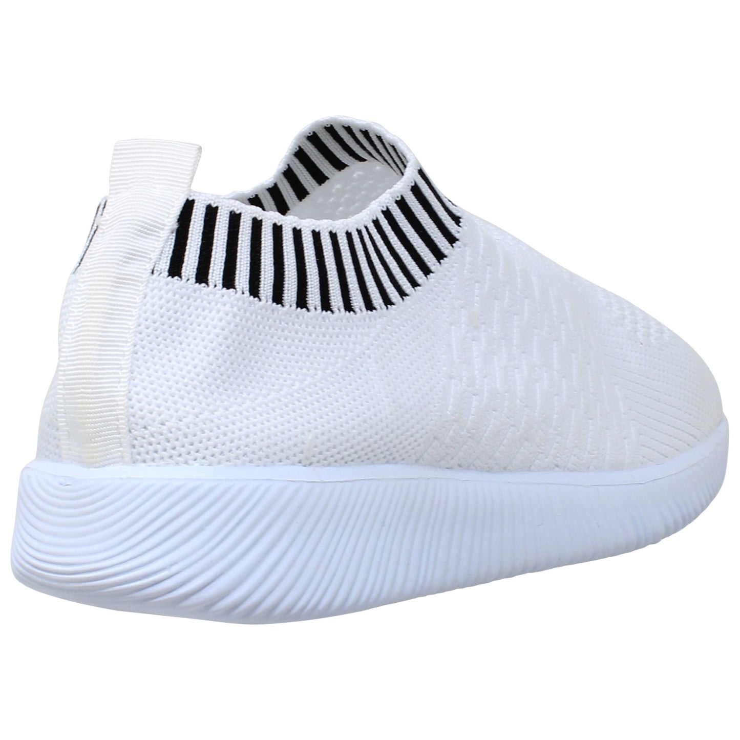 SOBEYO Women's Sneakers Running Shoes Striped Cuff White