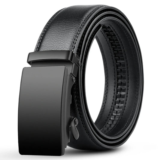 High Quality Business Belt Men PU Leather Waist Straps for Jeans Black