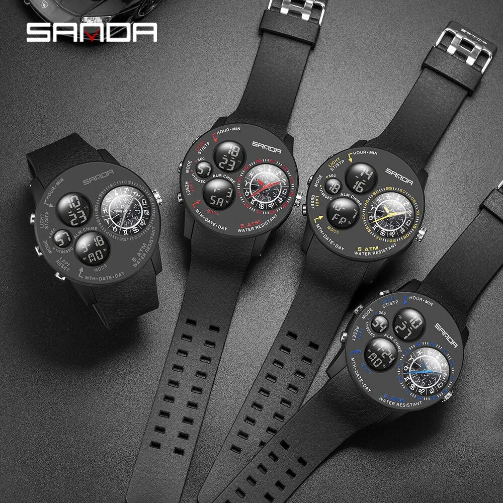 SANDA 2023 Fashion Outdoor Mens Watches Top Brand Military Sports