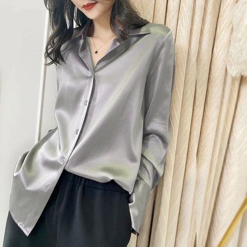 Summer Trend Fashion Women's Casual Elegant Satin Long Sleeved