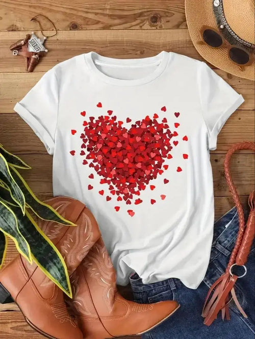 2024 New Women's Heart-Shaped Printed Valentine's Day Christmas Gift