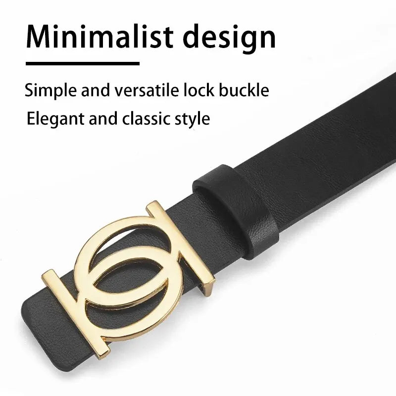 New Women's Belt Fashion Golden Buckle Belt Leisure Personalized