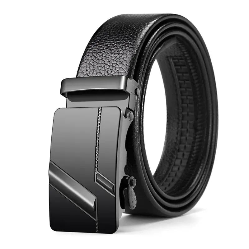 Fashion Business Men's Belt Genuine Luxury Brand Belt Metal Buckle