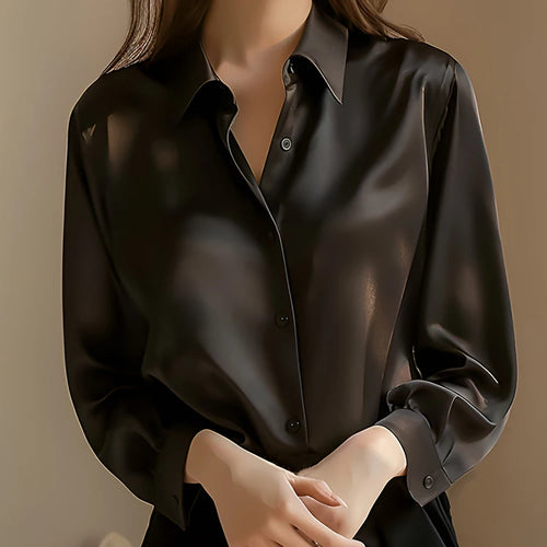 Summer Trend Fashion Women's Casual Elegant Satin Long Sleeved