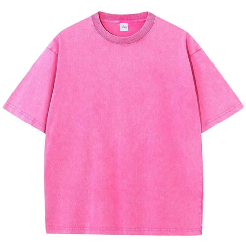 Summer Washed T shirt for Men Women Cotton Loose O-Neck Oversized Tee