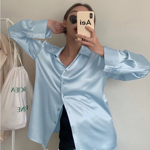 Summer Trend Fashion Women's Casual Elegant Satin Long Sleeved