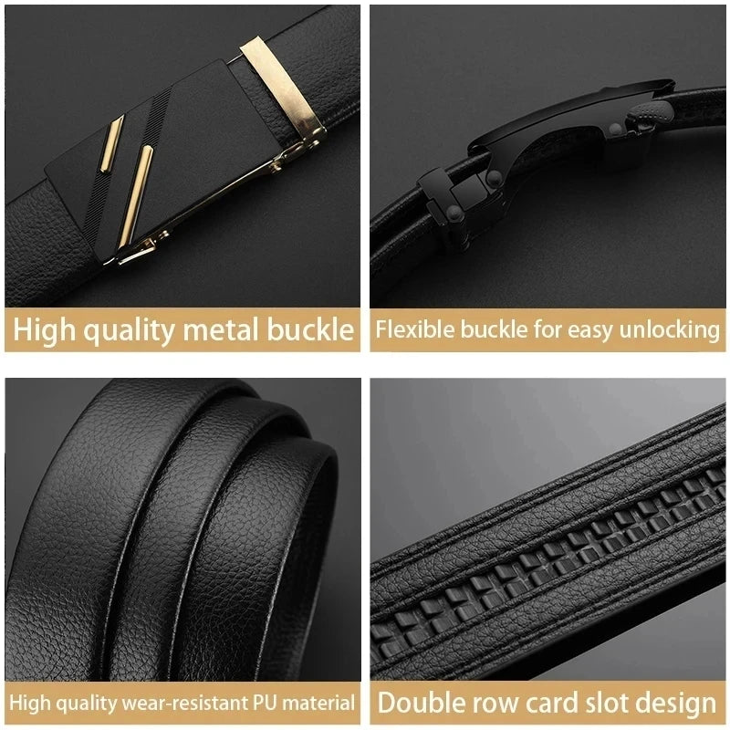 Fashion Business Men'S Belt Genuine Luxury Brand Belt Metal Buckle