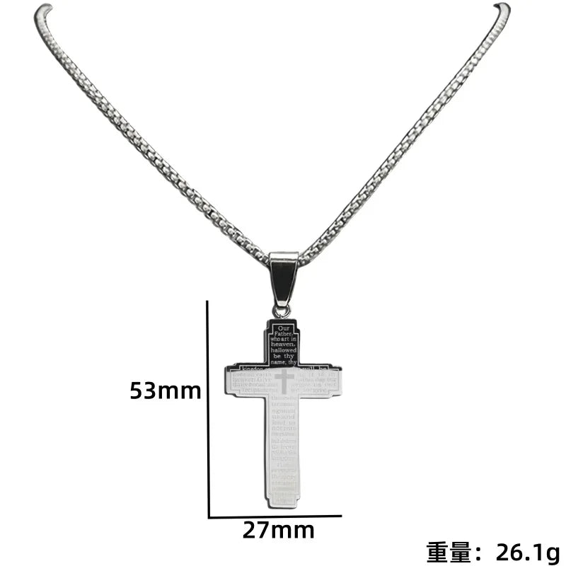 TrendMen Hiphop Rock Crucifix Cross Stainless Steel Pendant Necklaces