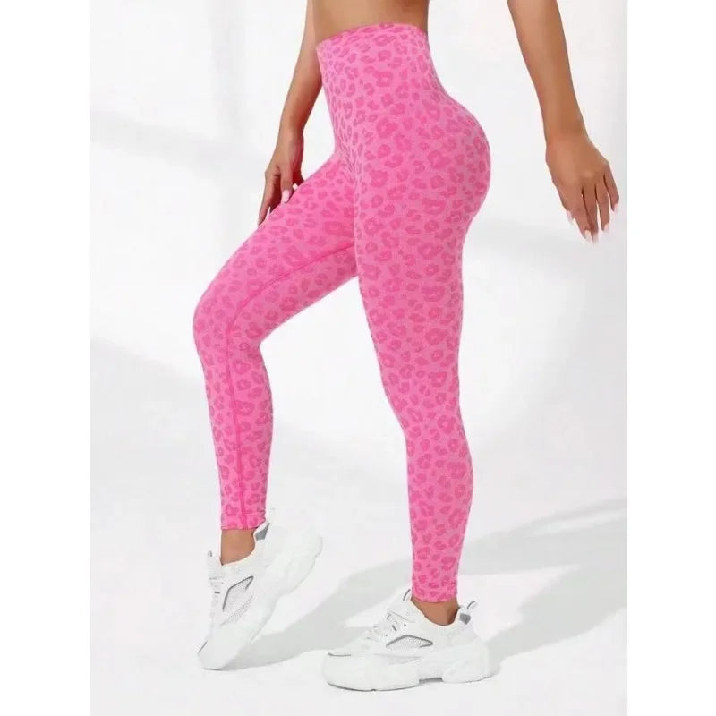 Women Leopard V Waist Leggings Semaless Slim Leggings Stretch High