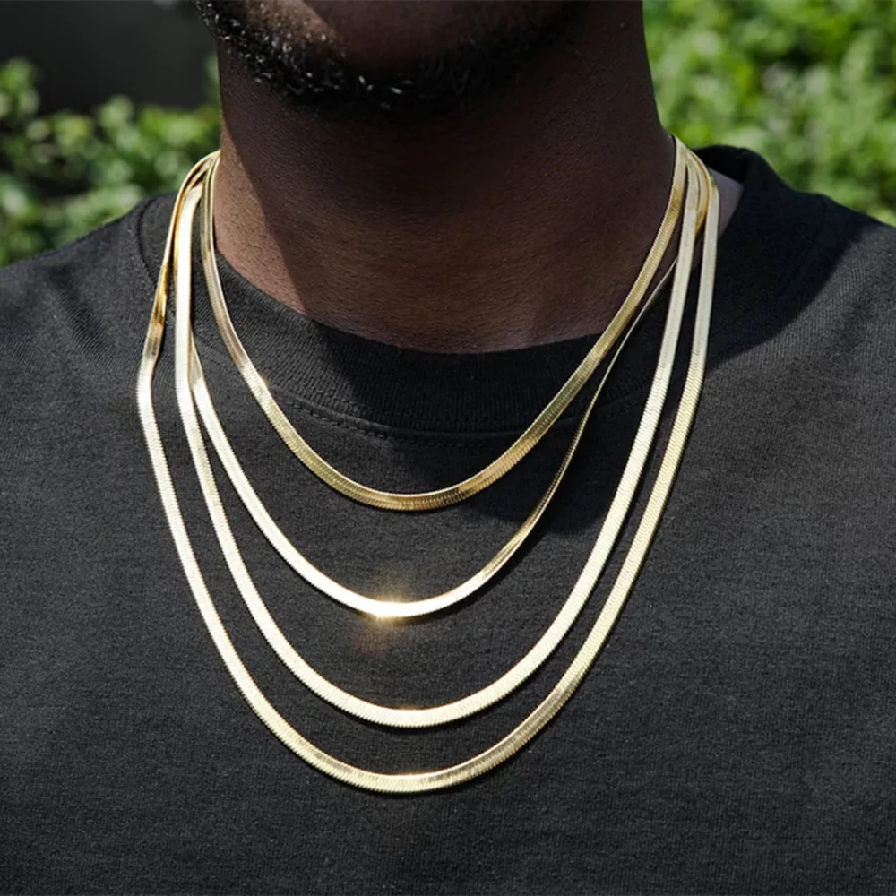 Hip Hop Snake Chain Necklace for Men New Fashion Stainless Steel