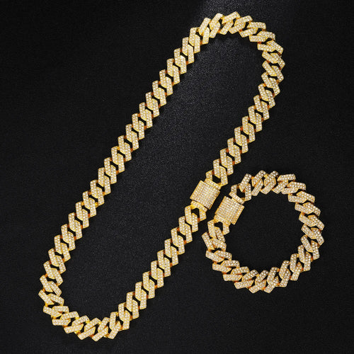 Gold Color Cuban Chain Watch for Men,Hip Hop Miami Curb,Iced Out Paved