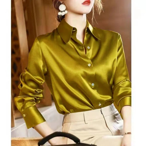 Summer Trend Fashion Women's Casual Elegant Satin Long Sleeved