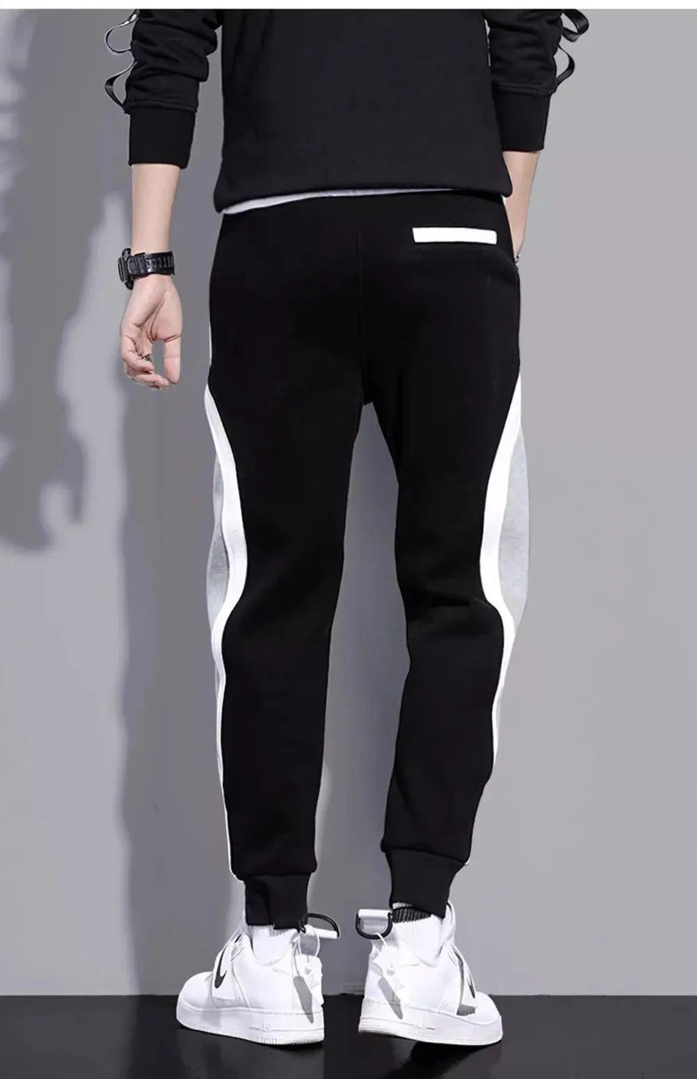 2024 Spring Autumn Men's Wide Loose Casual Pants Mens Patchwork Sports