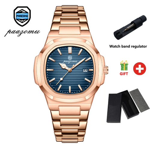 PENGAGAR Luxury Men Watch Business Waterproof Male Clock Luminous Date