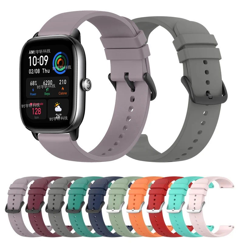 For Amazfit Bip 3 Pro/S Lite/U Pro/GTR 42mm Correa 20mm Silicone Band