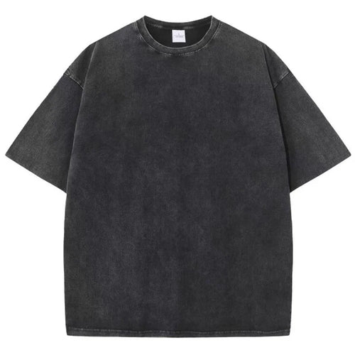 Summer Washed T shirt for Men Women Cotton Loose O-Neck Oversized Tee