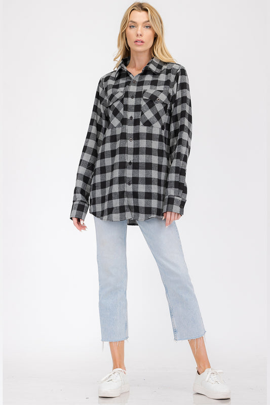 Oversize Boyfriend Plaid Checkered Flannel