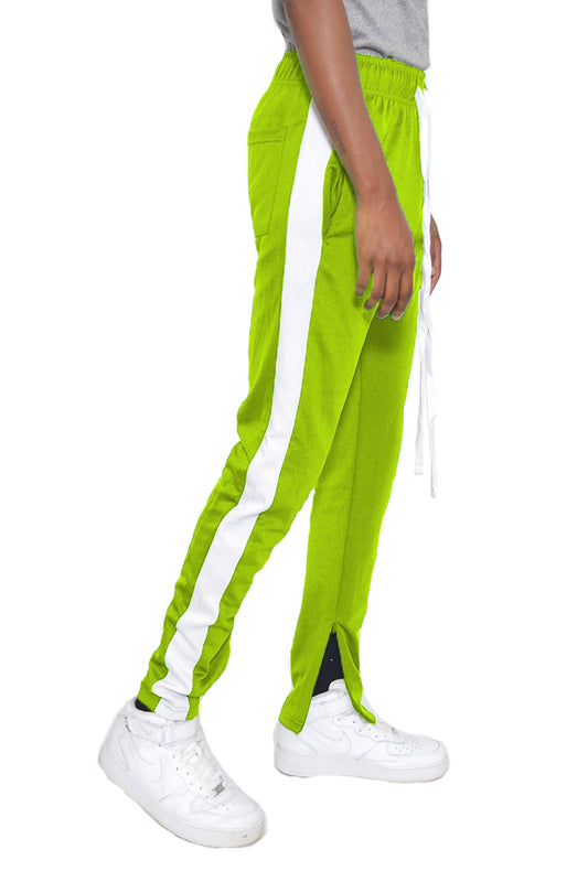 SLIM FIT TRACK PANTS- LIME/ WHITE