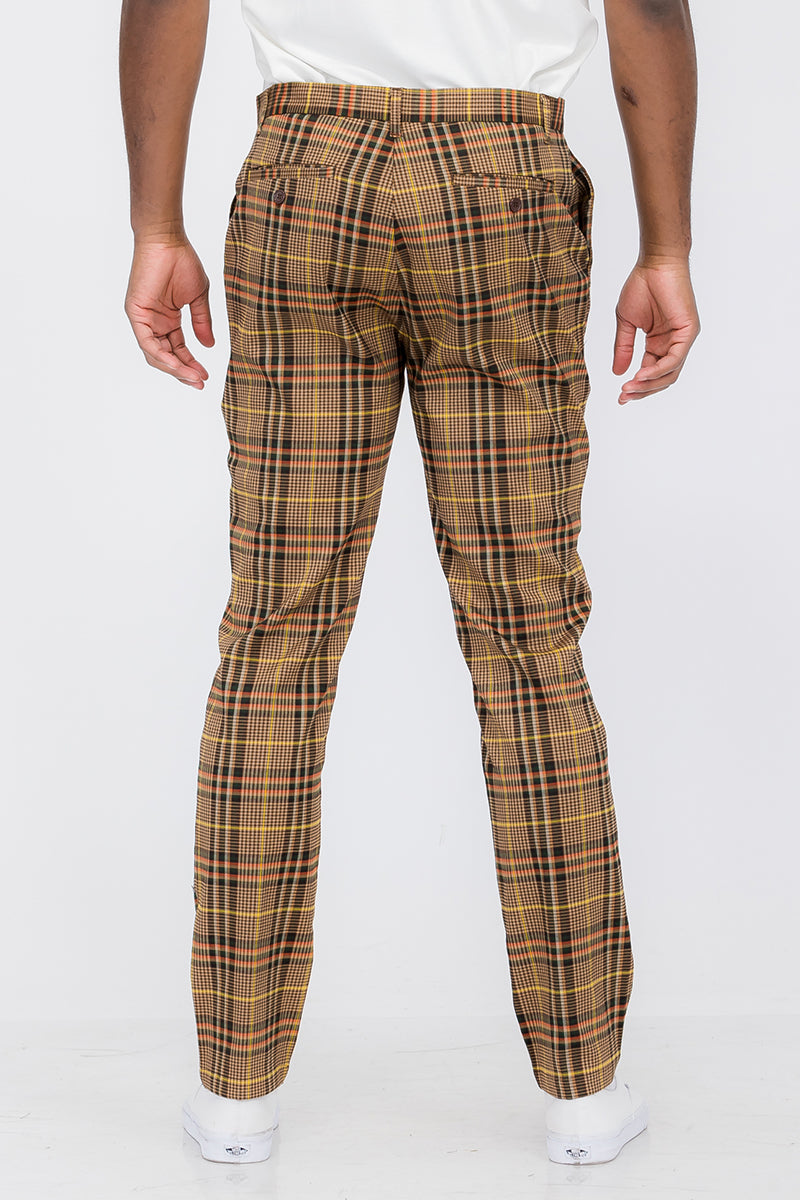 Plaid Slim Fit Trouser Pants